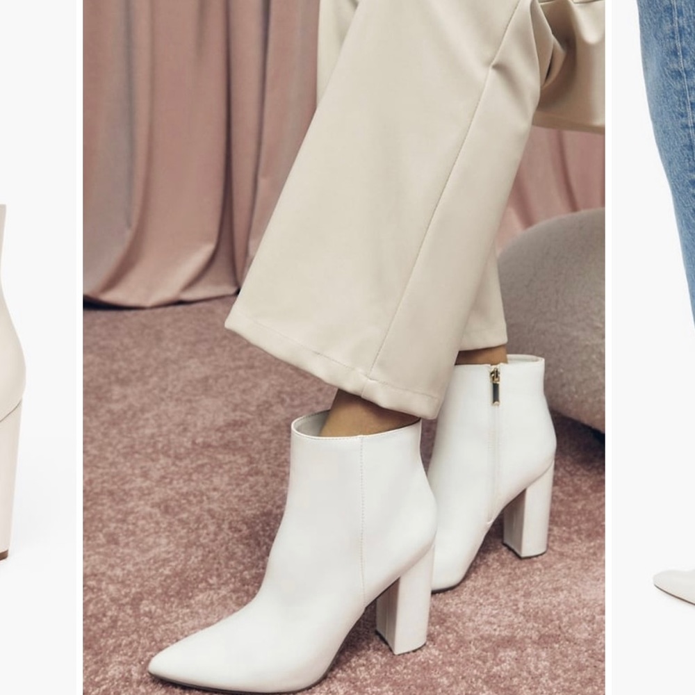 Faux white booties